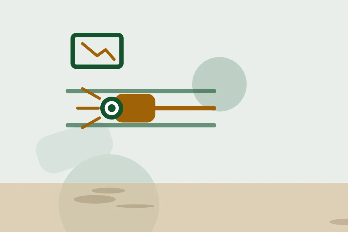 Illustration of a camera inside a sewer pipe with a monitor